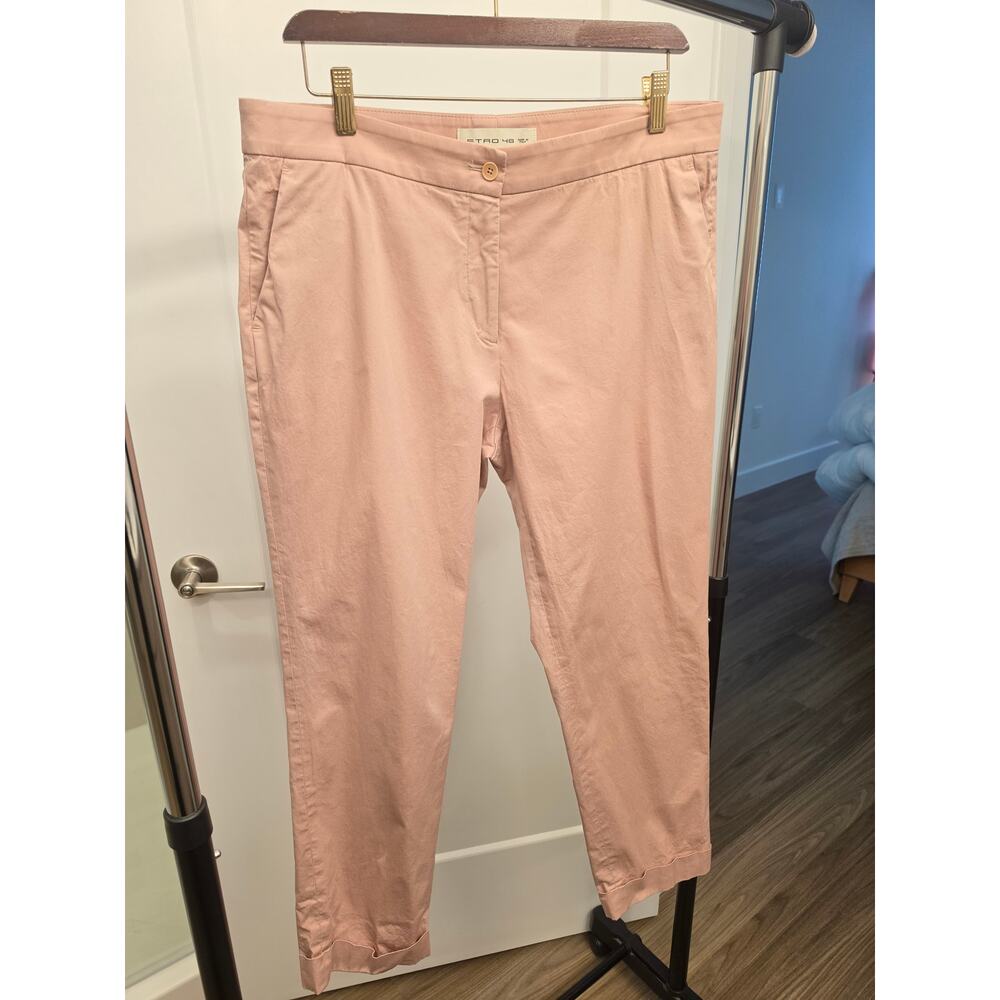 Etro 48 Cuffed Ankle Dress Pants Pink Size 10 - Picture 3 of 8